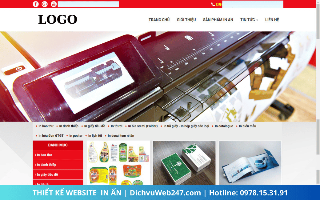Thiết kế website in ấn chuyên nghiệp tại DichvuWeb247.com