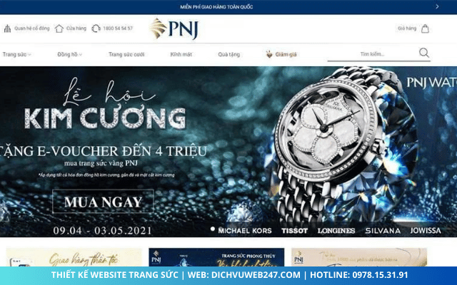 Thiết kế website Trang sức